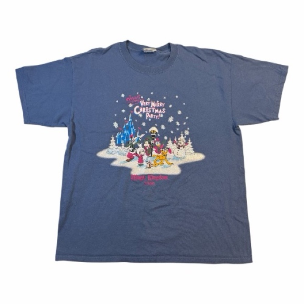 Vintage 2000 Walt Disney World Very Merry Christmas Party Magic Kingdom Tee XL